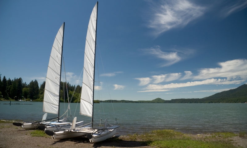 Two Sailboats on Lake Quinault in Olympic National Park